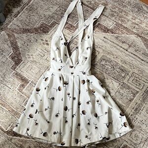 Free People Cream Floral Backless Dress